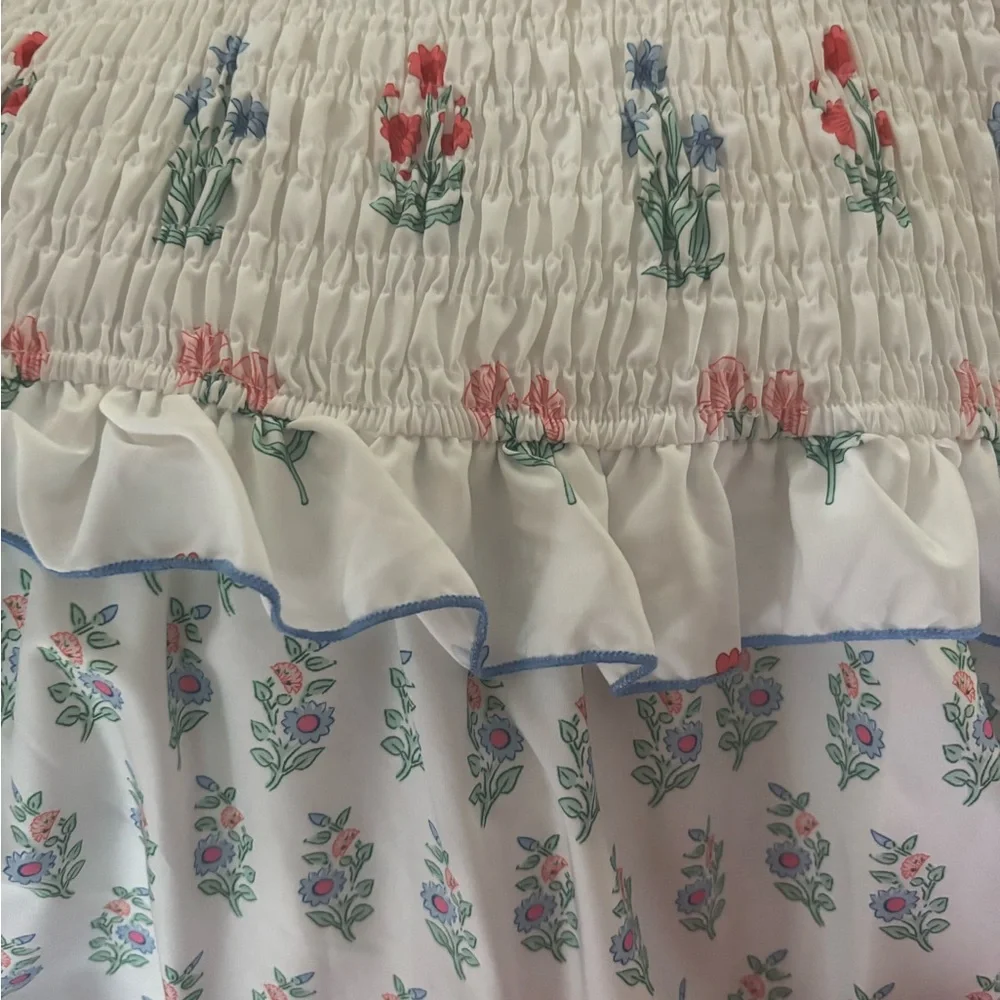 Floral Maxi Dress - White and Blue - Picture 3 of 3